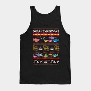 Shark Christmas T shirt Funny For Cat Lovers Tank Top